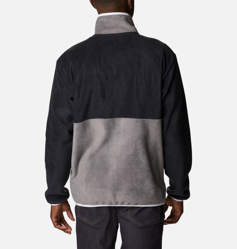 Thumbnail: Men's Back Bowl Full Zip Fleece Jacket, Color: Black, City Grey, White, image 2