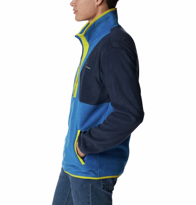 Back Bowl Full Zip Fleece | 464 | L, Color: Collegiate Navy, Brt Indigo, Laser Lemon, image 3