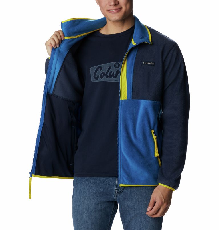 Back Bowl Full Zip Fleece | 464 | L, Color: Collegiate Navy, Brt Indigo, Laser Lemon, image 5