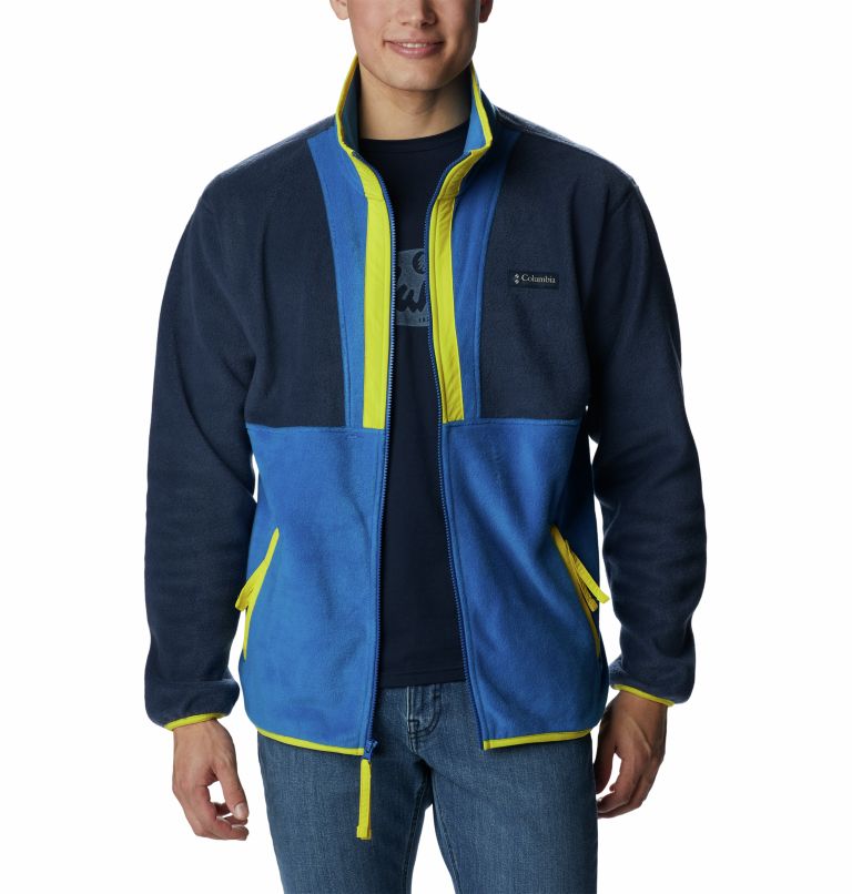 Back Bowl Full Zip Fleece | 464 | L, Color: Collegiate Navy, Brt Indigo, Laser Lemon, image 6