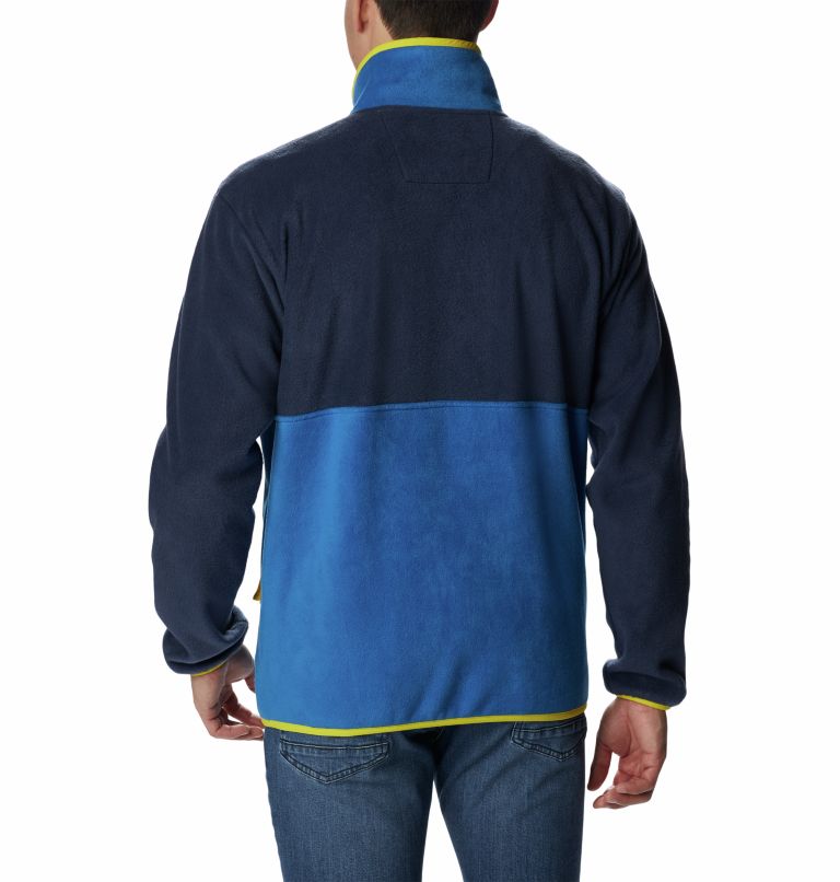 Back Bowl Full Zip Fleece | 464 | L, Color: Collegiate Navy, Brt Indigo, Laser Lemon, image 2