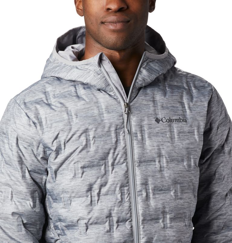 Thumbnail: Men's Delta Ridge Down Hooded Jacket, Color: Columbia Grey Heather, image 3