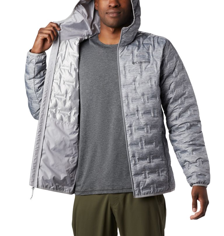 Thumbnail: Men's Delta Ridge Down Hooded Jacket, Color: Columbia Grey Heather, image 5