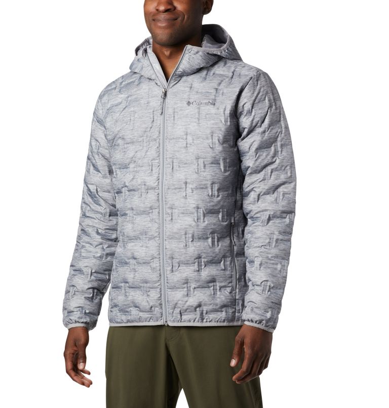 Thumbnail: Men's Delta Ridge Down Hooded Jacket, Color: Columbia Grey Heather, image 1