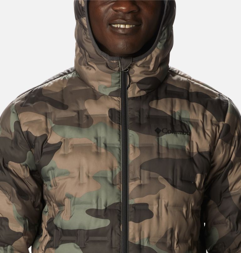 Men's Delta Ridge Down Hooded Jacket, Color: Cypress Mod Camo Print, image 4