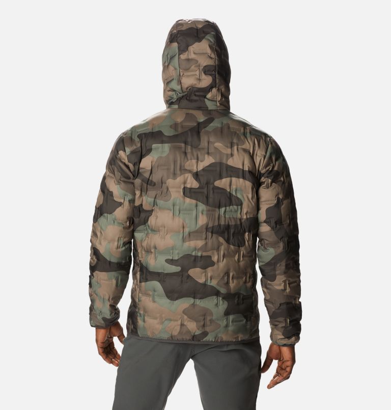 Men's Delta Ridge Down Hooded Jacket, Color: Cypress Mod Camo Print, image 2