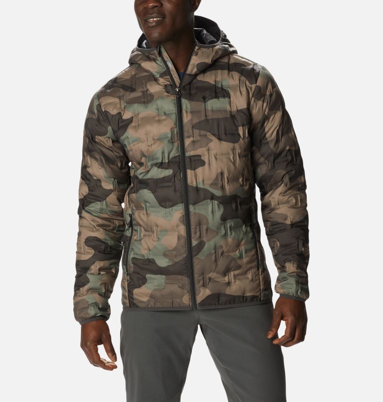 Thumbnail: Men's Delta Ridge Down Hooded Jacket, Color: Cypress Mod Camo Print, image 1