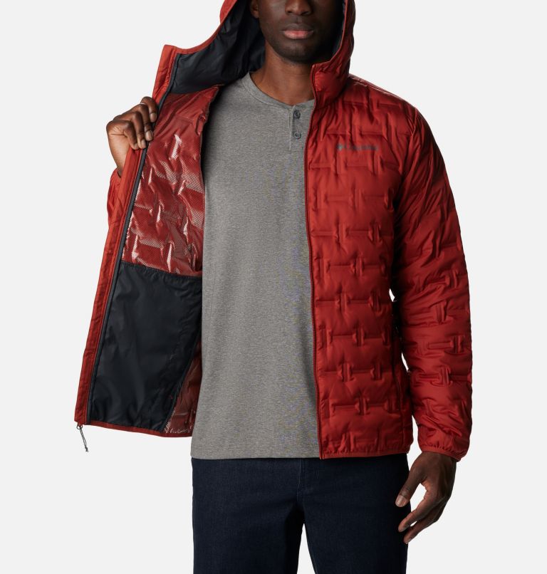 Thumbnail: Men's Delta Ridge Down Hooded Jacket, Color: Warp Red, image 6