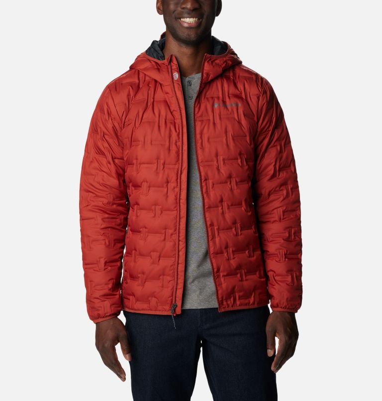 Men's Delta Ridge Down Hooded Jacket, Color: Warp Red, image 1