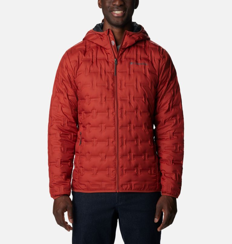 Men's Delta Ridge Down Hooded Jacket, Color: Warp Red, image 2