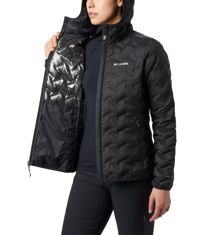 Thumbnail: Women's Delta Ridge Down Hooded Jacket, Color: Black, image 6
