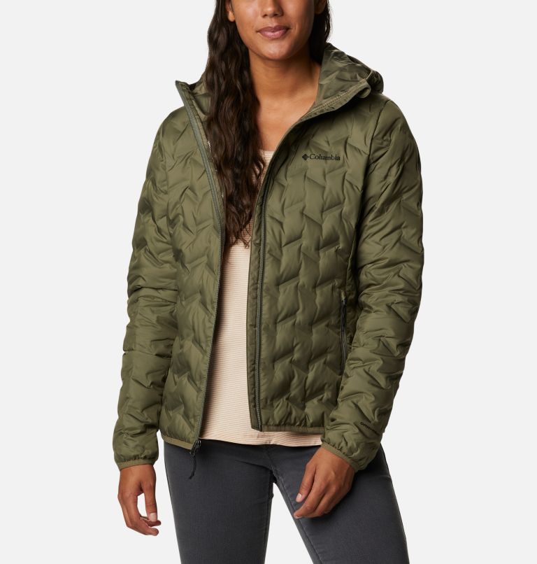 Women's Delta Ridge Down Hooded Jacket, Color: Stone Green