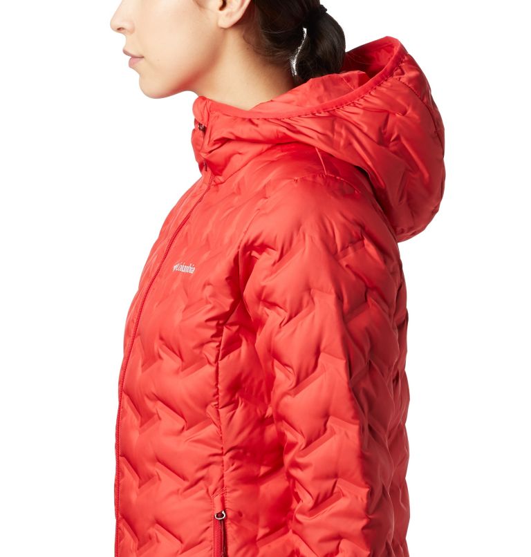 Delta Ridge Down Hooded Jacket | 658 | S, Color: Red Lily, image 4