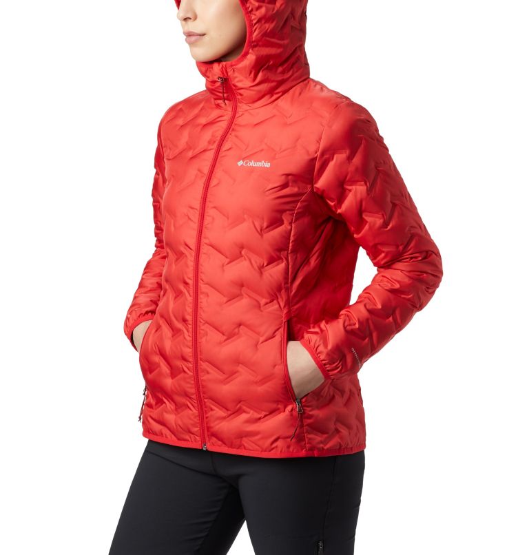 Delta Ridge Down Hooded Jacket | 658 | S, Color: Red Lily, image 5