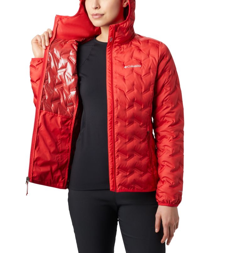 Delta Ridge Down Hooded Jacket | 658 | S, Color: Red Lily, image 6