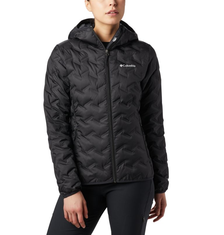 Thumbnail: Women's Delta Ridge Down Hooded Jacket, Color: Black, image 1