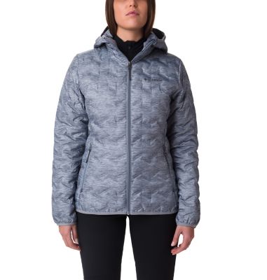 Women's Delta Ridge Down Hooded Jacket Delta Ridge&trade; Down Hooded Jacke | 010 | L, Tradewinds Grey Heather, front