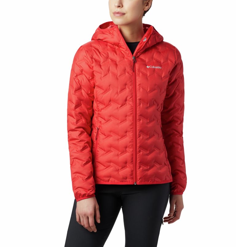 Delta Ridge Down Hooded Jacket | 658 | S, Color: Red Lily, image 1