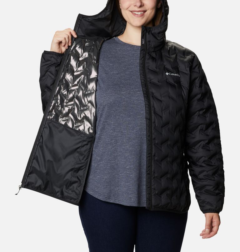 Women's Delta Ridge Down Hooded Jacket - Plus Size, Color: Black, image 5