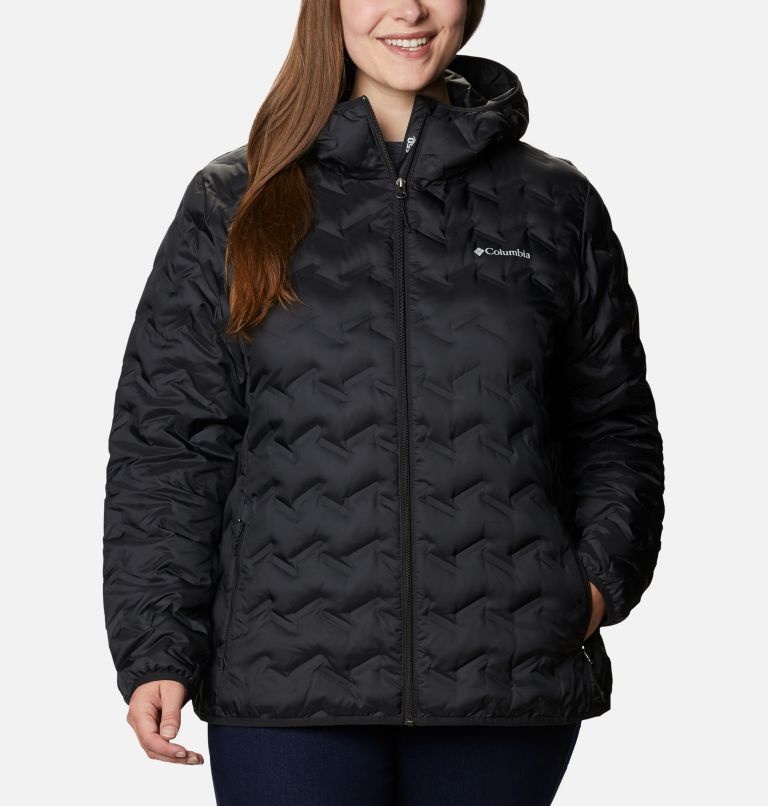 Women's Delta Ridge Down Hooded Jacket - Plus Size, Color: Black
