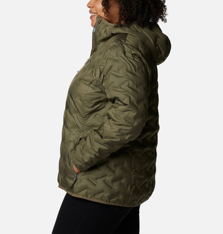 Women's Delta Ridge Down Hooded Jacket - Plus Size, Color: Stone Green, image 3