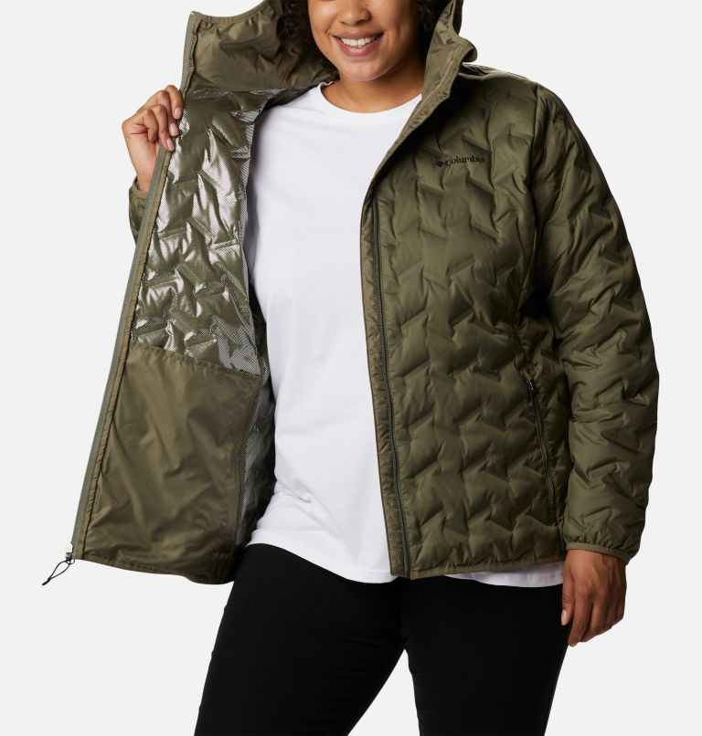 Women's Delta Ridge Down Hooded Jacket - Plus Size, Color: Stone Green, image 5