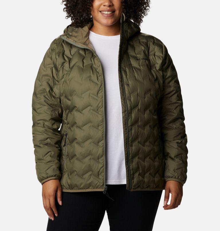 Women's Delta Ridge Down Hooded Jacket - Plus Size, Color: Stone Green, image 6