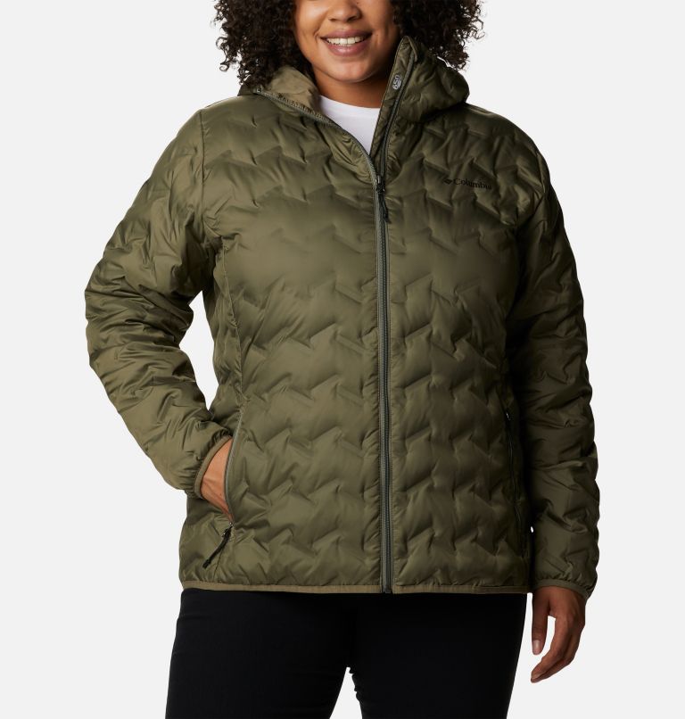 Women's Delta Ridge Down Hooded Jacket - Plus Size, Color: Stone Green, image 1