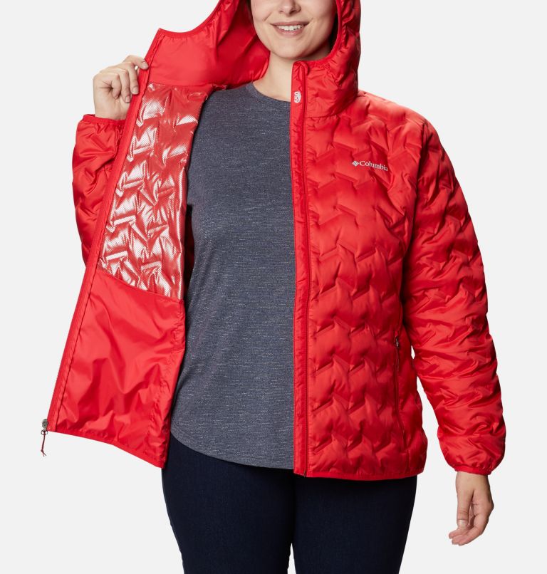 Women's Delta Ridge Down Hooded Jacket - Plus Size, Color: Red Lily, image 5
