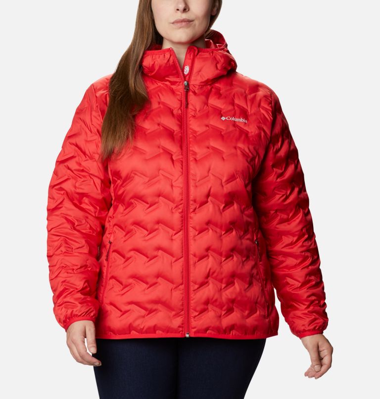 Women's Delta Ridge Down Hooded Jacket - Plus Size, Color: Red Lily, image 1