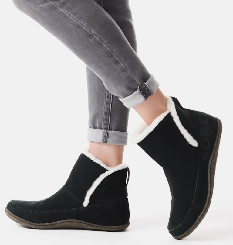 Women's Nakiska Bootie Slipper, Color: Black, Natural