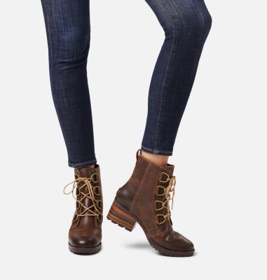 sorel black lace up bootie