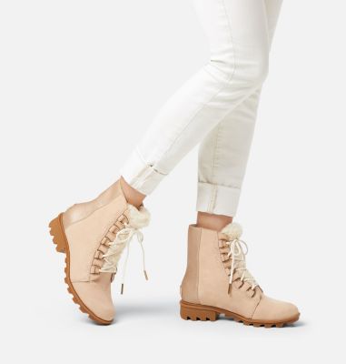 women's short lace up leather boots