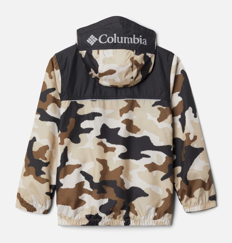 Youth Bloomingport Windbreaker, Color: Ancient Fossil Trad Camo, Black, image 2