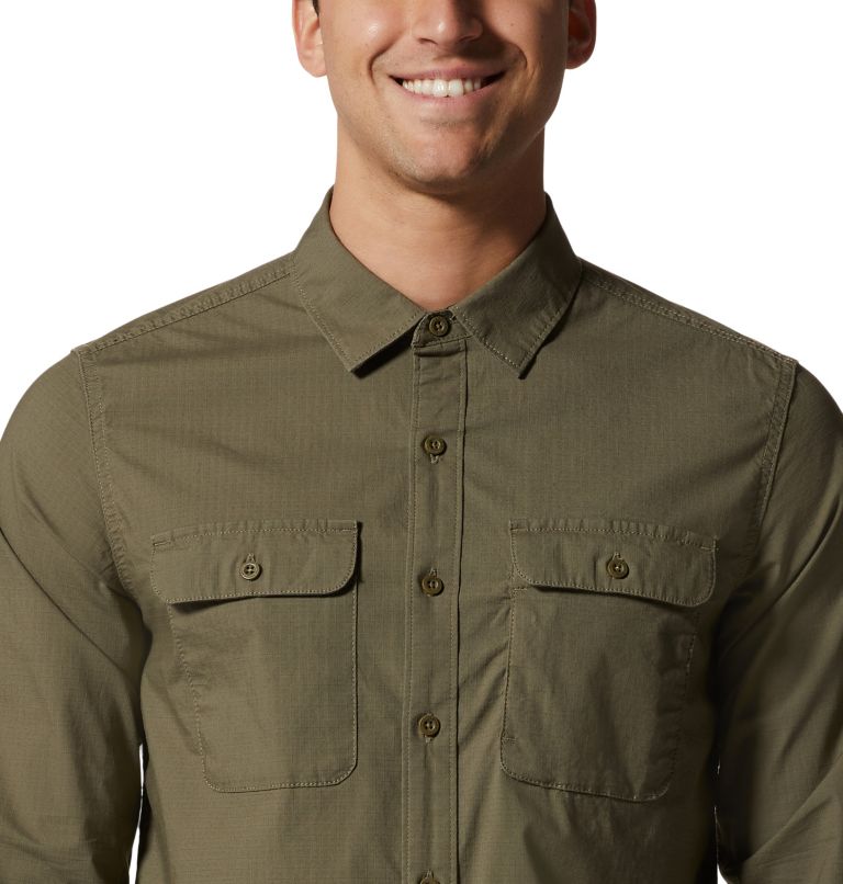 Thumbnail: Men's J Tree Long Sleeve Shirt, Color: Stone Green, image 4