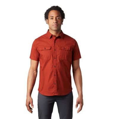 mens short sleeve red shirt
