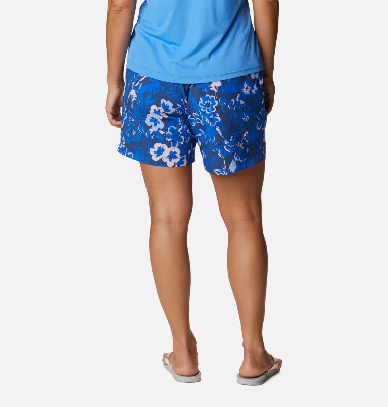 Women's PFG Super Backcast Water Shorts, Color: Blue Macaw, Flourish Print
