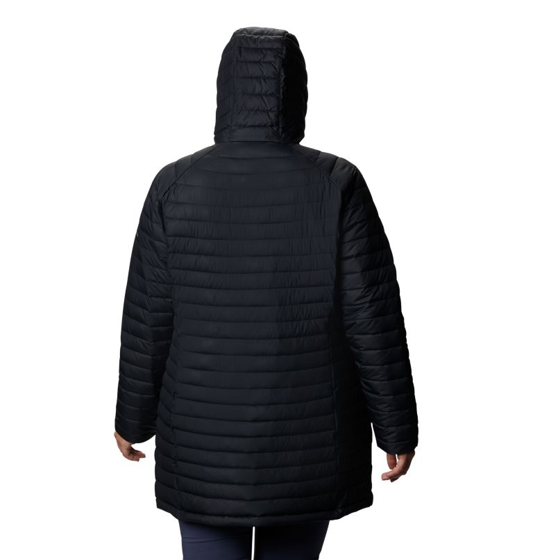 Women's White Out Mid Hooded Jacket - Plus Size, Color: Black, image 2