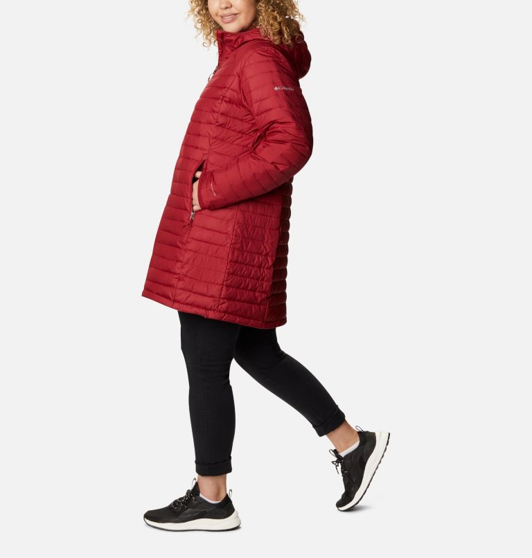 Women's White Out Mid Hooded Jacket - Plus Size, Color: Beet, image 3