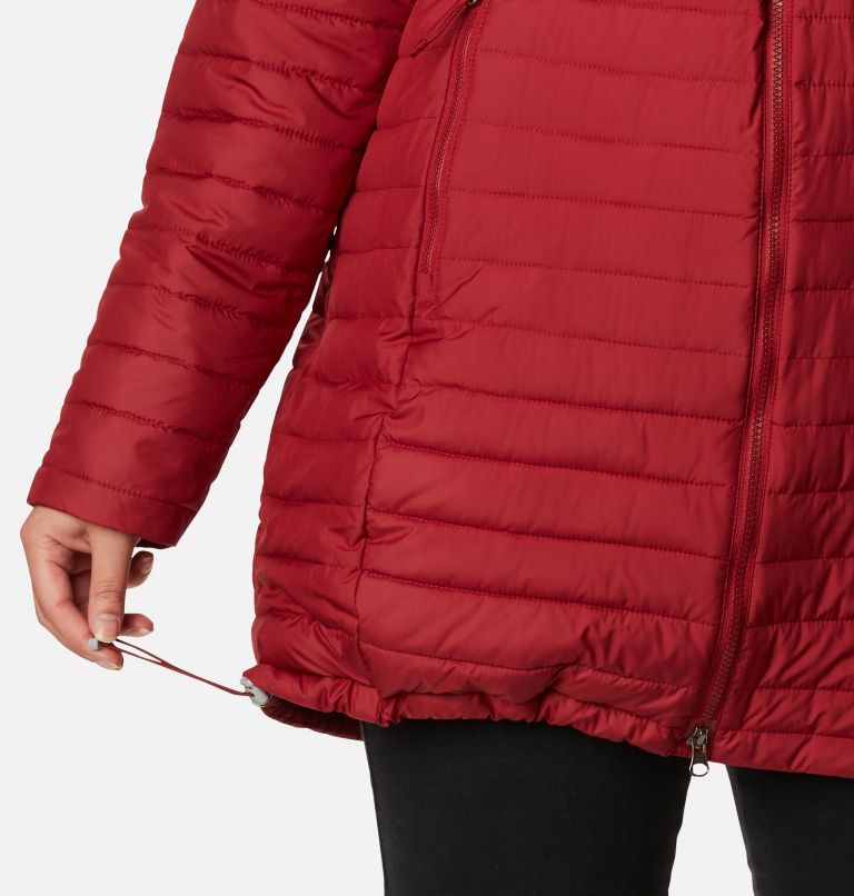 Women's White Out Mid Hooded Jacket - Plus Size, Color: Beet, image 6