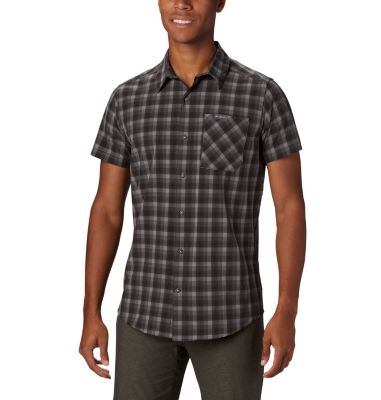 Men's Triple Canyon&trade; Short Sleeve Shirt Triple Canyon&trade; SS Shirt | 437 | L, Columbia Grey Mini Tonal Plaid, front