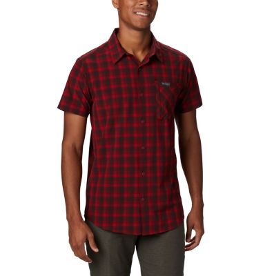 Men's Triple Canyon&trade; Short Sleeve Shirt Triple Canyon&trade; SS Shirt | 437 | L, Mountain Red Mini Tonal Plaid, front