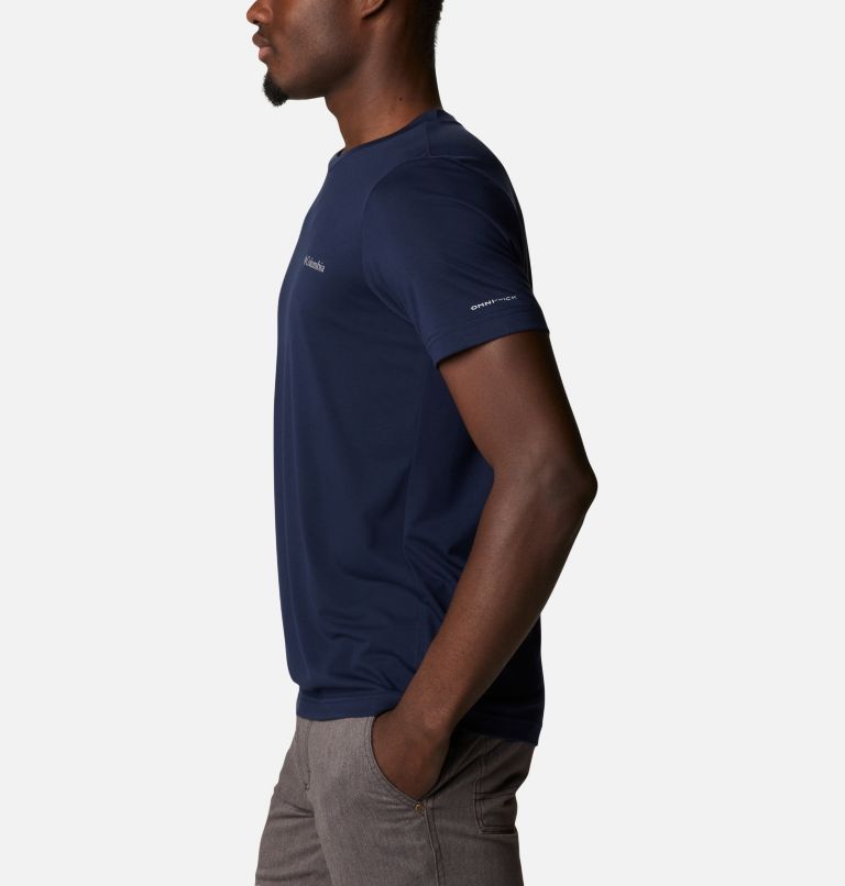 Maxtrail™ SS Logo Tee | 466 | S Men's Maxtrail™ Short Sleeve Logo Tee, Collegiate Navy Stacked Dimension, a1