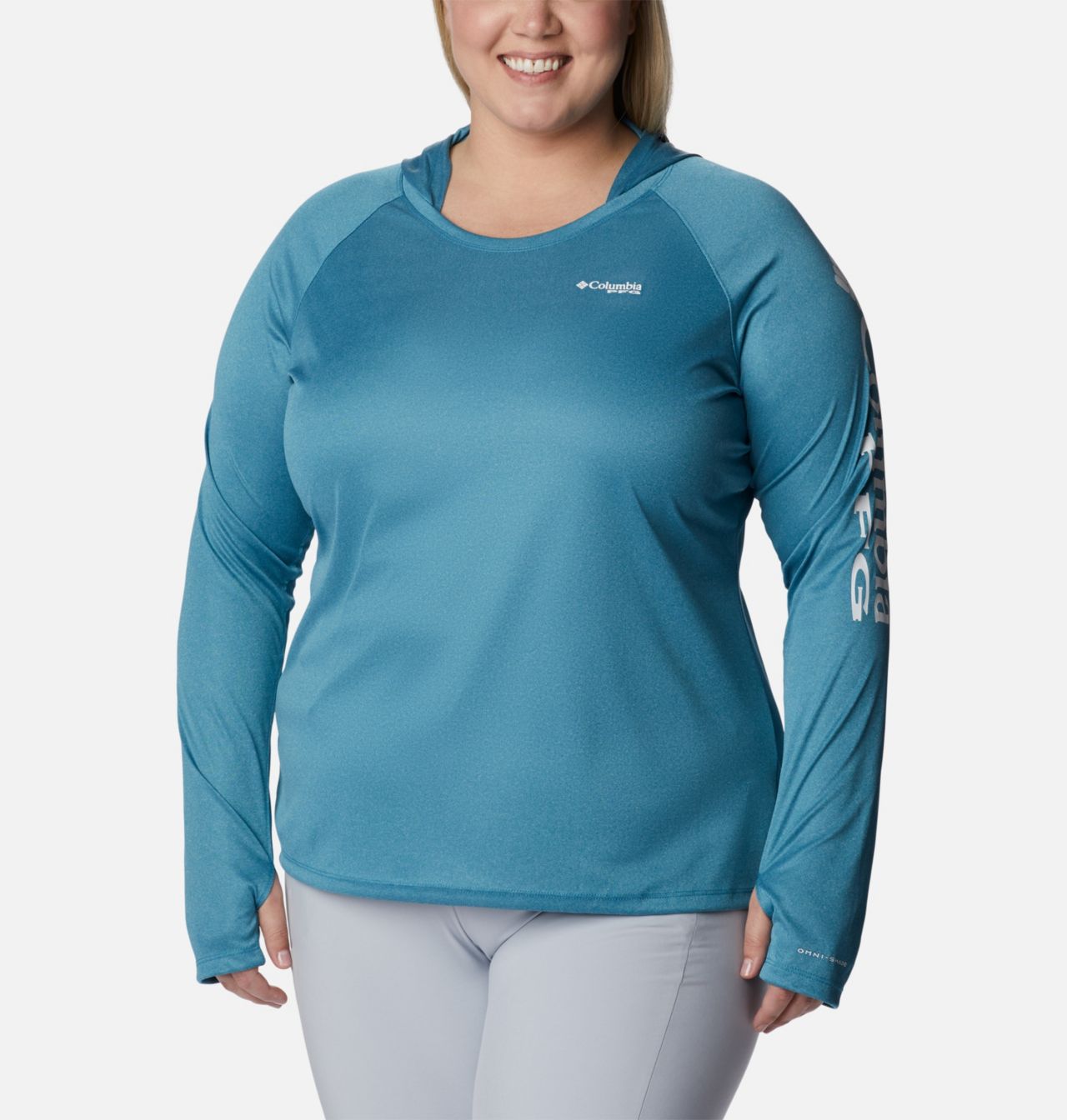 Women's PFG Tidal Tee™ Heather Hoodie - Plus Size 1