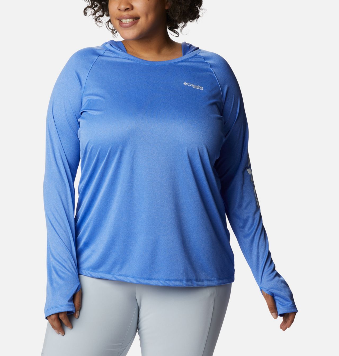 Women's PFG Tidal Tee™ Heather Hoodie - Plus Size 1