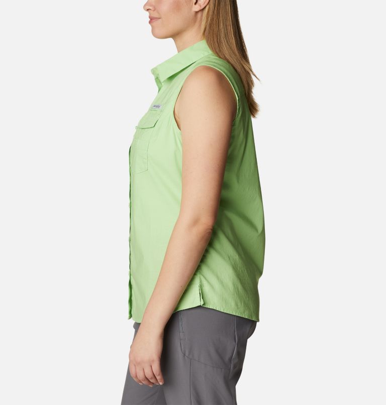 Women's PFG Bonehead Stretch Sleeveless Shirt, Color: Light Lime, image 3