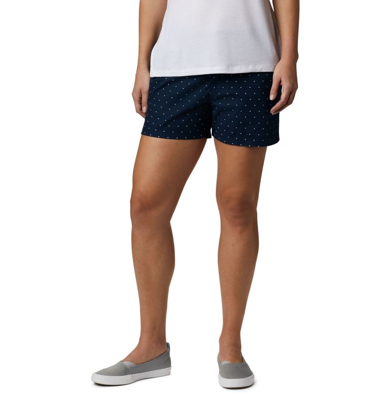 Women's PFG Bonehead Stretch Shorts, Color: Collegiate Navy Swiss Dot, image 1