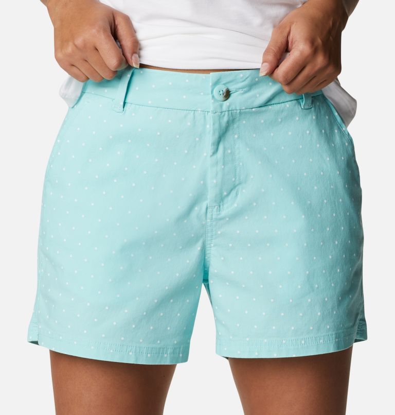 Women's PFG Bonehead Stretch Shorts, Color: Gulf Stream Swiss Dot, image 4