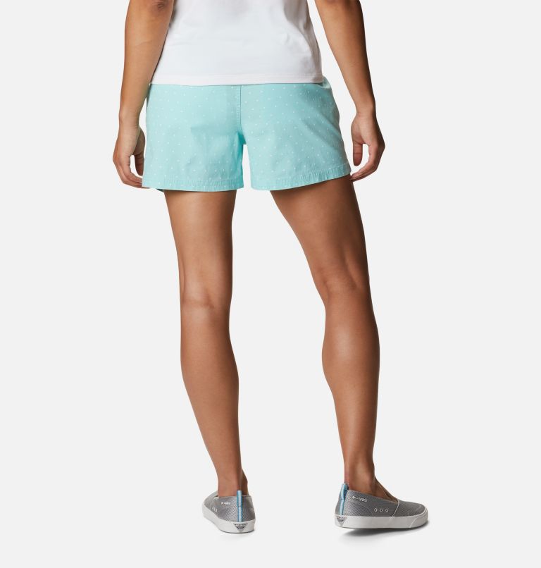 Women's PFG Bonehead Stretch Shorts, Color: Gulf Stream Swiss Dot, image 2