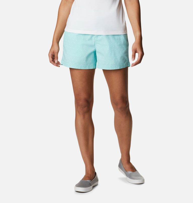 Women's PFG Bonehead Stretch Shorts, Color: Gulf Stream Swiss Dot, image 1